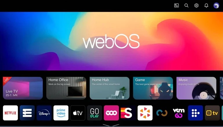 webOS home screen on the Playstar Smart TV